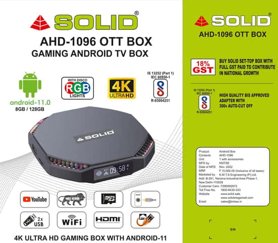 Gaming Box - Meet India's first 8GB RAM and 128GB Storage Android TV Gaming Box. You can also use it as Gaming TV Box. This box also supports a wireless keyboard and mouse.