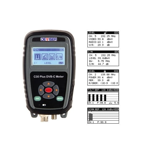 Deviser C30 Plus DVB-C & Optical Power Meter for Analog TV - Level