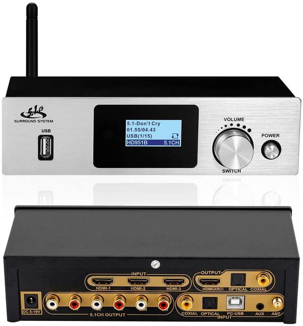 Extract Digital Audio to 5.1 channel hdmi dts decoder