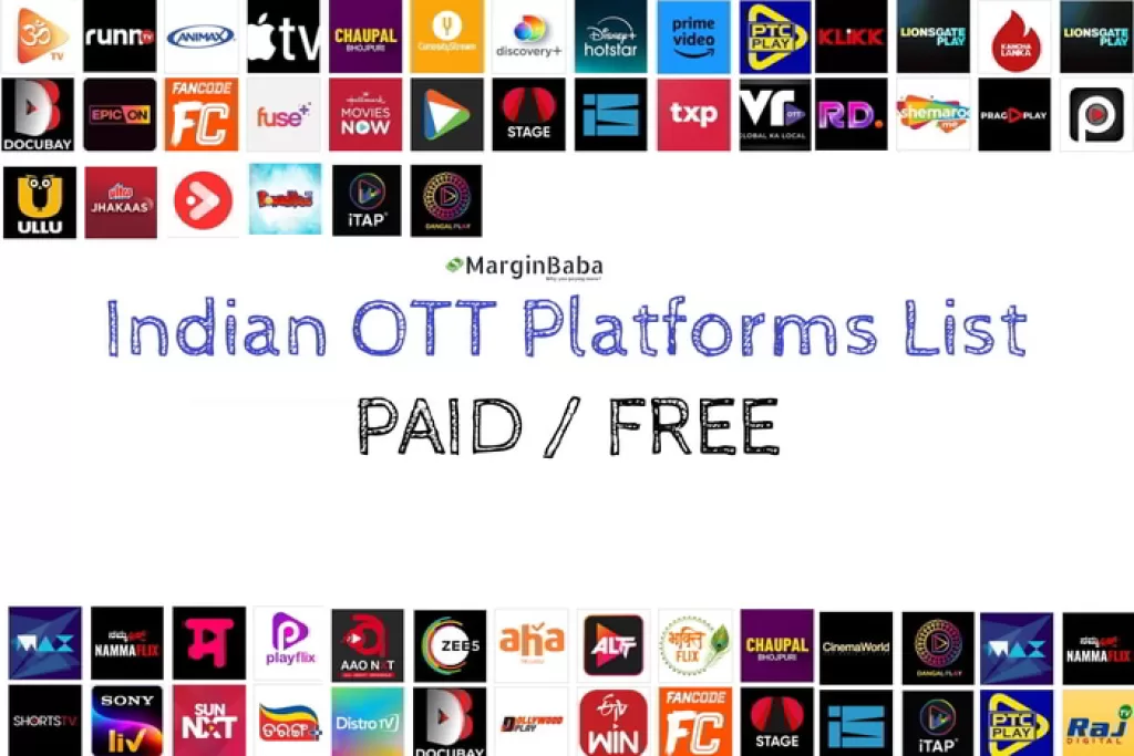 Indian OTT Platforms List - PAID / FREE, choose best Indian OTT platforms to watch best Indian OTT Series or Web-Series and movies.