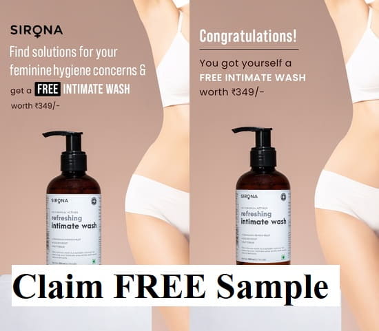 Claim Your sirona free intimate wash after giving survey