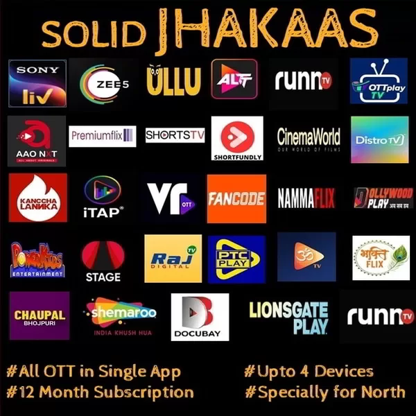 Buy and Compare all in one ott subscription with SonyLiv, Zee5, Ullu, Alt Balaji, PremiumFlix, and other multiple OTT subscription in single pack