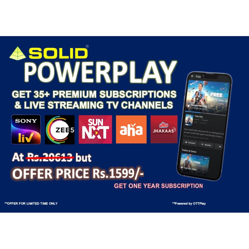 subsribe this offer at promotional price Rs.1599 and access 38+ OTT platforms till a year