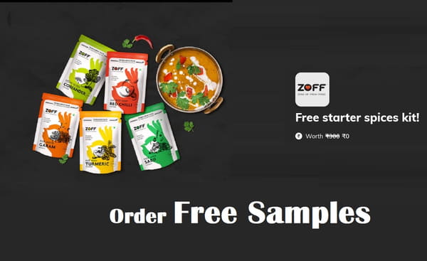 Grab free samples from zoff FMCG brand. Claim free Zoff Spices