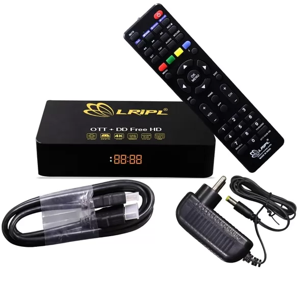 Buy LRIPL 2-in-1 Hybrid Set-Top Box, that comes with Android 10 TV Box and Support DD Free dish lifetime FREE TV channels, Best Android FTA Box