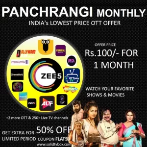 Buy a Solid Navrangi OTT pack and Get a Zee5 Premium OTT Subscription with 18 other OTT bundle subscriptions, so watch the Zee5 Original Web Series, Zee5 latest release Movies, Zee TV and &TV Programs, live TV channels, etc. You can also activate Zee5 Premium on your smart TV or Android TV Box.